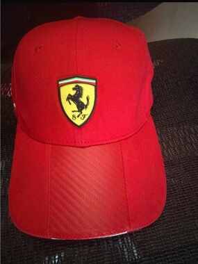 NWOT- men’s  Ferrari Logo with Yellow Shield Patch classic baseball cap